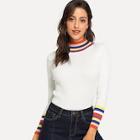 Shein Stripe Contrast Sweater