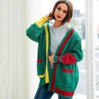 Shein Colorblock Pocket Side Cardigan