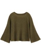 Shein Army Green Ribbed Sweater