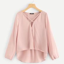 Shein Criss Cross Wrap Solid Top