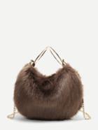 Shein Double Ring Faux Fur Chain Bag