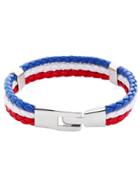Shein France Flag Three Color Woven Leather Bracelet
