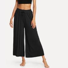 Shein Solid Drawstring Wide Leg Pants