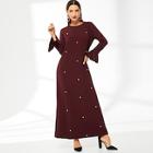 Shein Flounce Sleeve Pearl Accent Hijab Dress