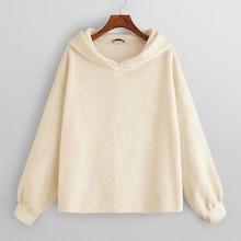 Shein Plus Drop Shoulder Teddy Hoodie