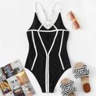 Shein Ring Linked Strap Caged Swimsuit