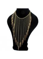 Rosewe Fringe And Rivet Decorated Punk Metal Necklace Chain