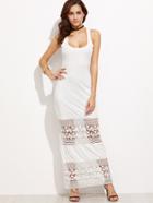 Shein White Lace Crochet Insert Tank Dress