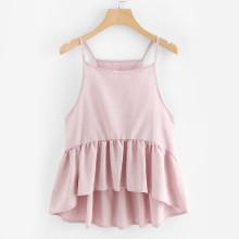 Shein Ruffle Hem Pleated Cami Top