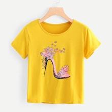 Shein High Heel Print Tee