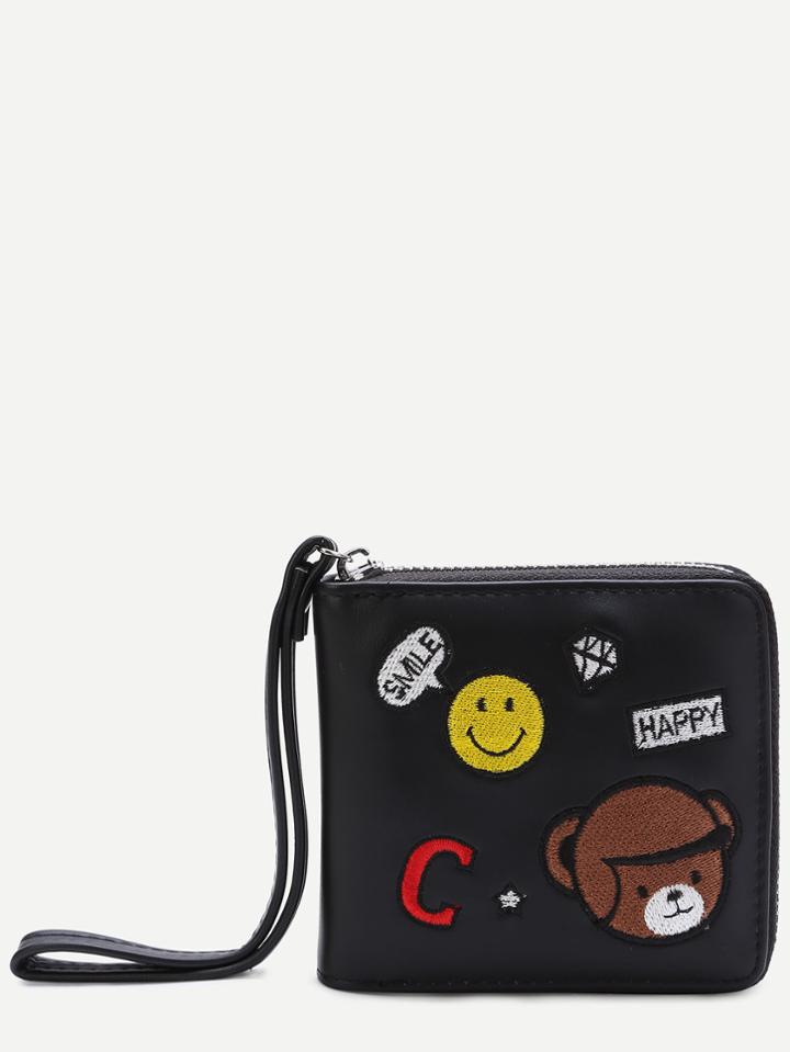 Shein Black Smile Patch Cute Purse