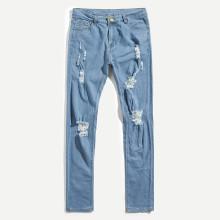 Shein Men Destroyed Plain Denim Pants