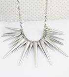 Shein Exaggerate Silver Plated Spike Necklace