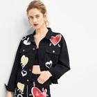 Shein Letter And Heart Print Jacket