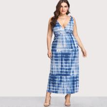 Shein Plus Deep V Neck Gradiente Cami Dress