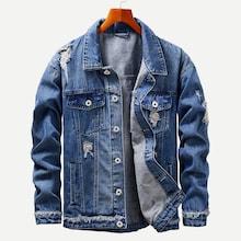 Shein Men Ripped Denim Jacket