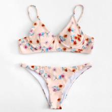 Shein Calico Print Push Up Bikini Set