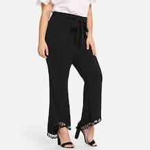 Shein Plus Tassel Trim Flared Pants