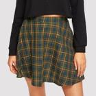 Shein Plaid Print Flare Skirt