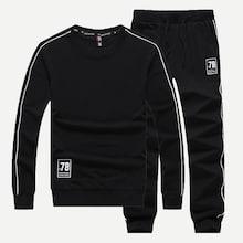 Shein Men Contrast Trim Letter Print Sweatshirt With Pants