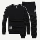 Shein Men Contrast Trim Letter Print Sweatshirt With Pants