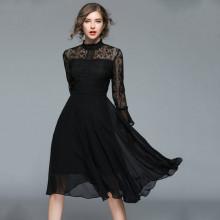Shein Lace Contrast Chiffon Dress