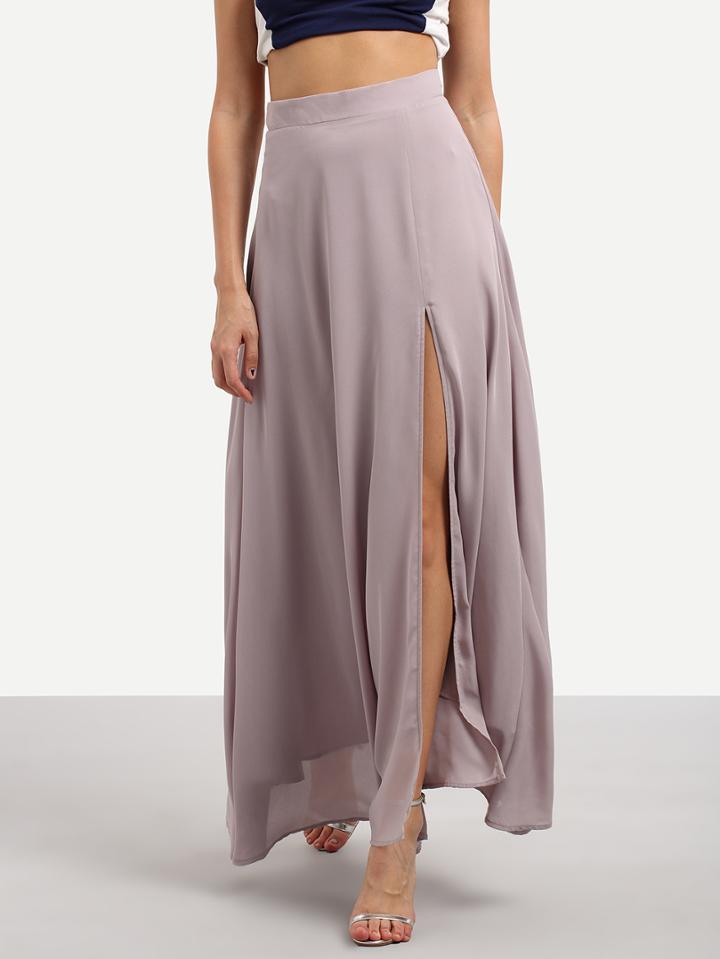 Shein High Split Side Chiffon Skirt