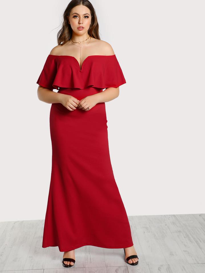 Shein Frill Off Shoulder Dress