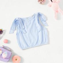 Shein Girls Knot Shoulder Sleeveless Top