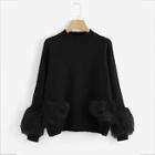 Shein Faux Fur Embellished Solid Jumper