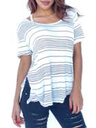 Shein Striped Split Side T-shirt