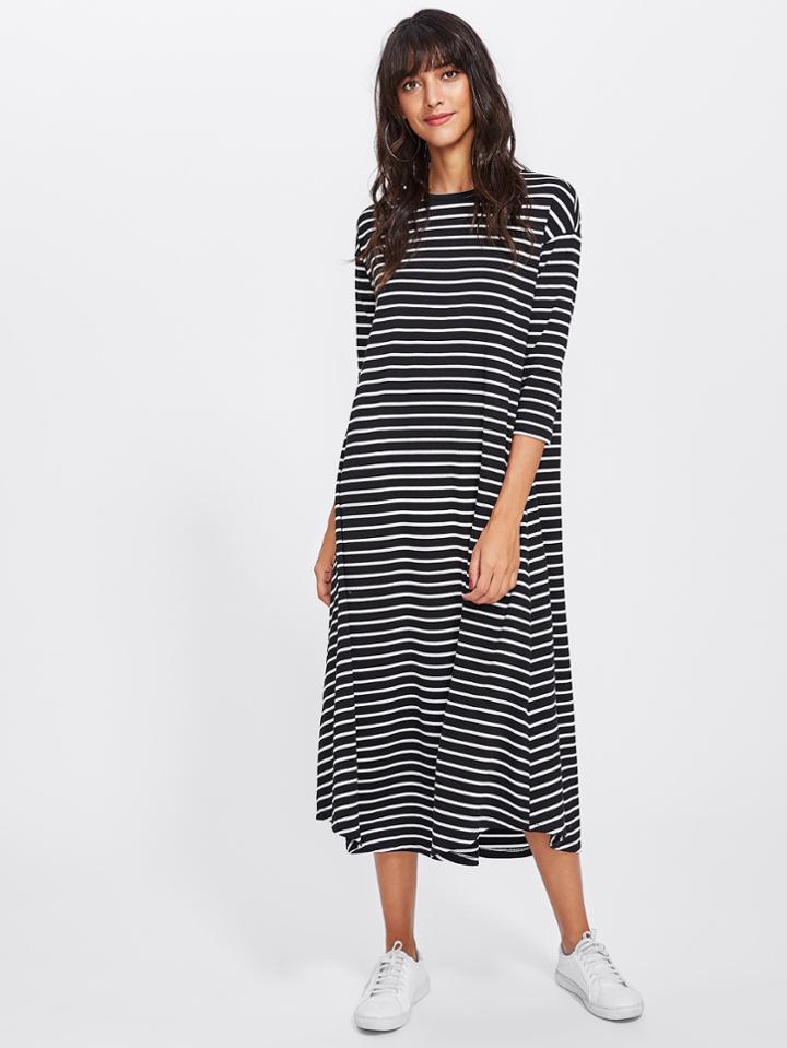 Shein Striped Swing Tee Dress