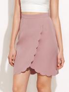Shein Scallop Edge Overlap Skirt
