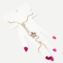 Shein Gemstone Decorated Bracelet With Linked Finger