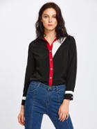 Shein Color Block Cut And Sew Shirt