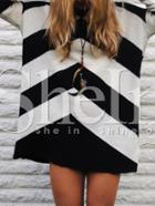 Shein Long Sleeve Chervon Pullover Sweater