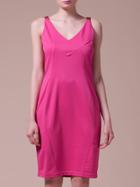 Shein Hot Pink V Neck Sheath Dress