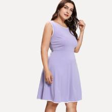 Shein Plus Contrast Trim Fit & Flare Dress