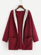 Shein Drop Shoulder Pocket Open Front Cardigan