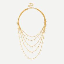 Shein Faux Pearl Decorated Layered Chain Necklace