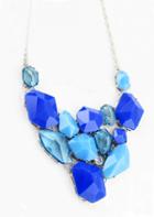 Shein Blue Western Women Jewelry Chain Acrylic Necklace