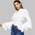 Shein Layered Sleeve Ruffle Trim Pullover