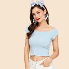 Shein Square Neck Fitted Textured Top