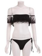 Shein Lace Ruffle Bandeau Bikini Set