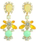 Shein Yellow Green Gemstone Elegant Earrings