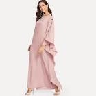 Shein Square Neck Buttoned Batwing Hijab Long Dress