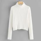 Shein Mock Neck Form Fitting Sweater