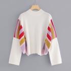 Shein Striped Panel Loose Fit Sweater