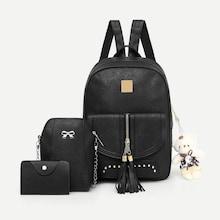 Shein Tassel Decor Backpack With Wallet 3pcs