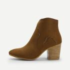Shein Plain Chunky Heeled Western Ankle Boots